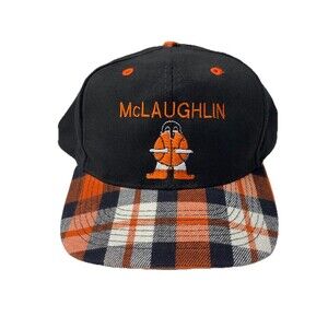 Vintage Otto Cap McLaughlin Midgets Snapback Hat Plaid Brim Basketball Logo